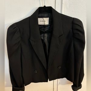Black Blazer with puffed sleeves (torso length, not longer)
